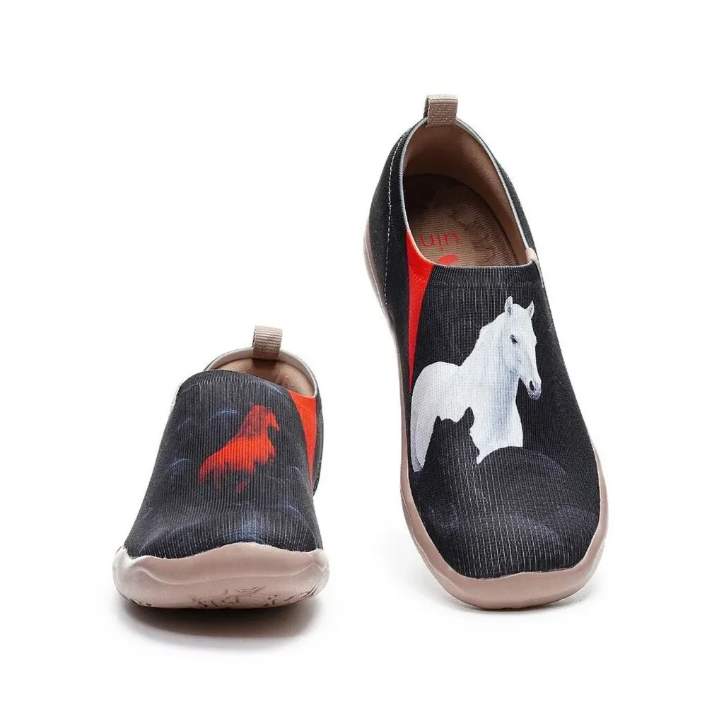 UIN Men's Walking Travel Shoes Canvas Comfort Sneaker (Sprit of the Horse)